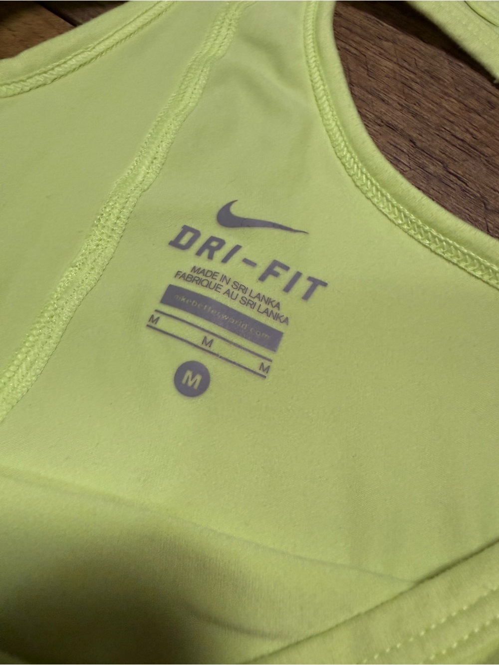Nike Racerback Athletic Tank Top Neon Lime Volt Green Size Medium - Picture 4 of 9